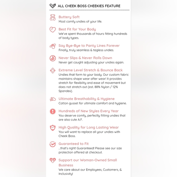 Cheek Boss No Show Cheekies panties - size XL. Color - solid black - Picture 8 of 8